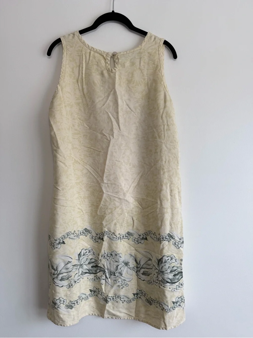 Vintage Tommy Bahama 100% Silk Cream Sleeveless Tropical Floral Maxi Dress - Picture 2 of 3